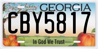 GA license plate CBY5817
