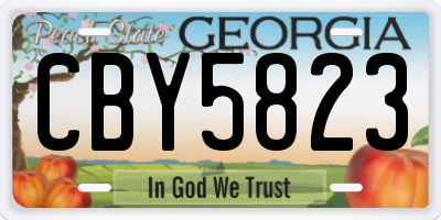 GA license plate CBY5823