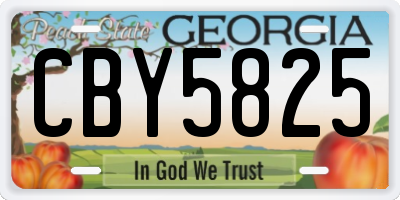 GA license plate CBY5825