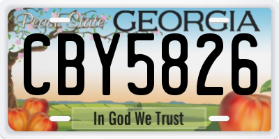 GA license plate CBY5826