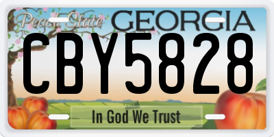 GA license plate CBY5828