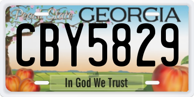 GA license plate CBY5829