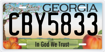 GA license plate CBY5833