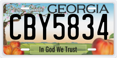 GA license plate CBY5834
