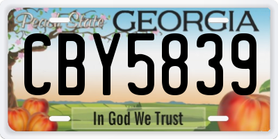 GA license plate CBY5839