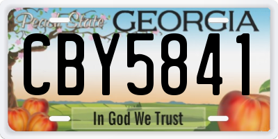 GA license plate CBY5841