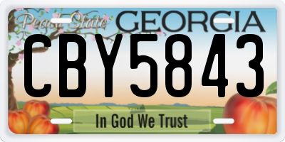 GA license plate CBY5843