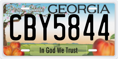 GA license plate CBY5844