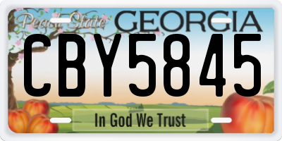 GA license plate CBY5845