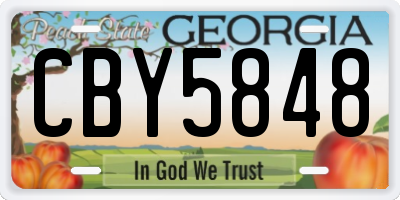 GA license plate CBY5848
