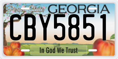 GA license plate CBY5851