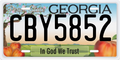 GA license plate CBY5852