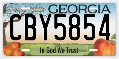 GA license plate CBY5854