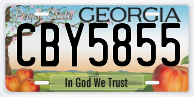 GA license plate CBY5855
