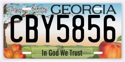 GA license plate CBY5856