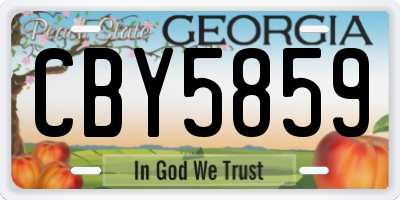 GA license plate CBY5859