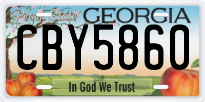 GA license plate CBY5860