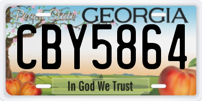 GA license plate CBY5864