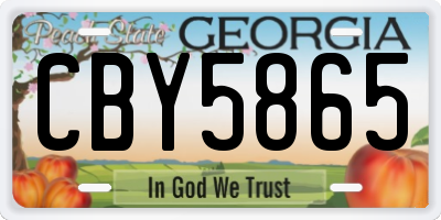 GA license plate CBY5865