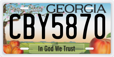 GA license plate CBY5870