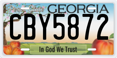 GA license plate CBY5872