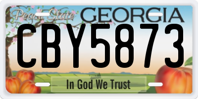 GA license plate CBY5873