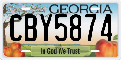 GA license plate CBY5874