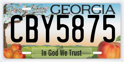 GA license plate CBY5875