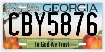 GA license plate CBY5876