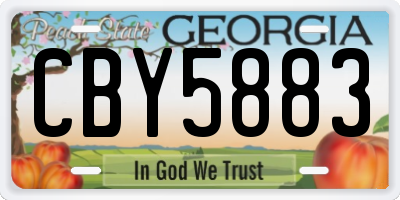 GA license plate CBY5883
