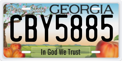 GA license plate CBY5885