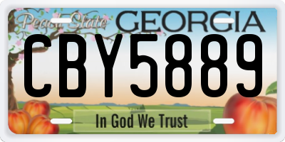 GA license plate CBY5889