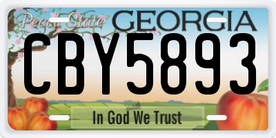 GA license plate CBY5893