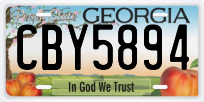 GA license plate CBY5894