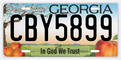 GA license plate CBY5899