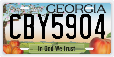 GA license plate CBY5904