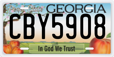 GA license plate CBY5908