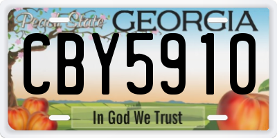 GA license plate CBY5910