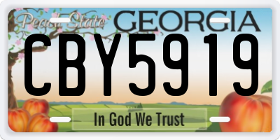 GA license plate CBY5919