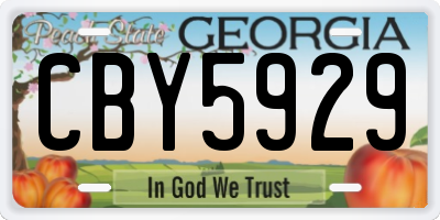 GA license plate CBY5929