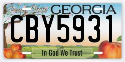 GA license plate CBY5931