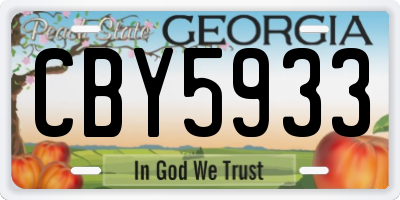 GA license plate CBY5933