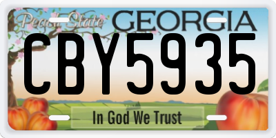 GA license plate CBY5935