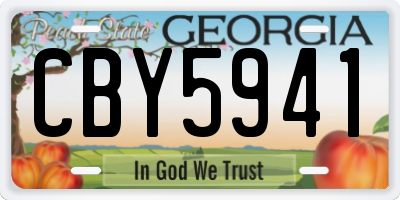 GA license plate CBY5941