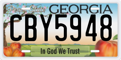 GA license plate CBY5948
