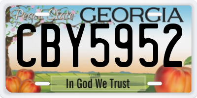 GA license plate CBY5952