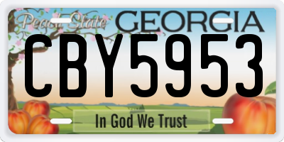GA license plate CBY5953