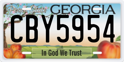 GA license plate CBY5954