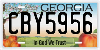 GA license plate CBY5956