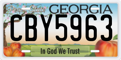 GA license plate CBY5963